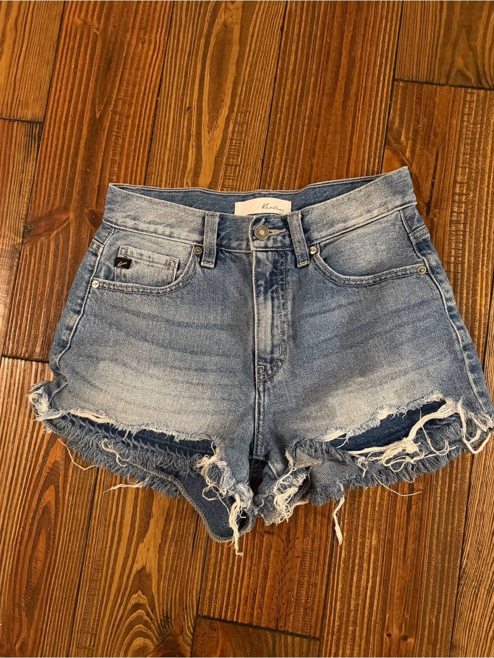 KanCan Light Blue Distressed Denim Cutoff Shorts